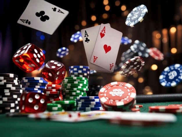 Live casino dealer at baccarat table with multiple camera angles